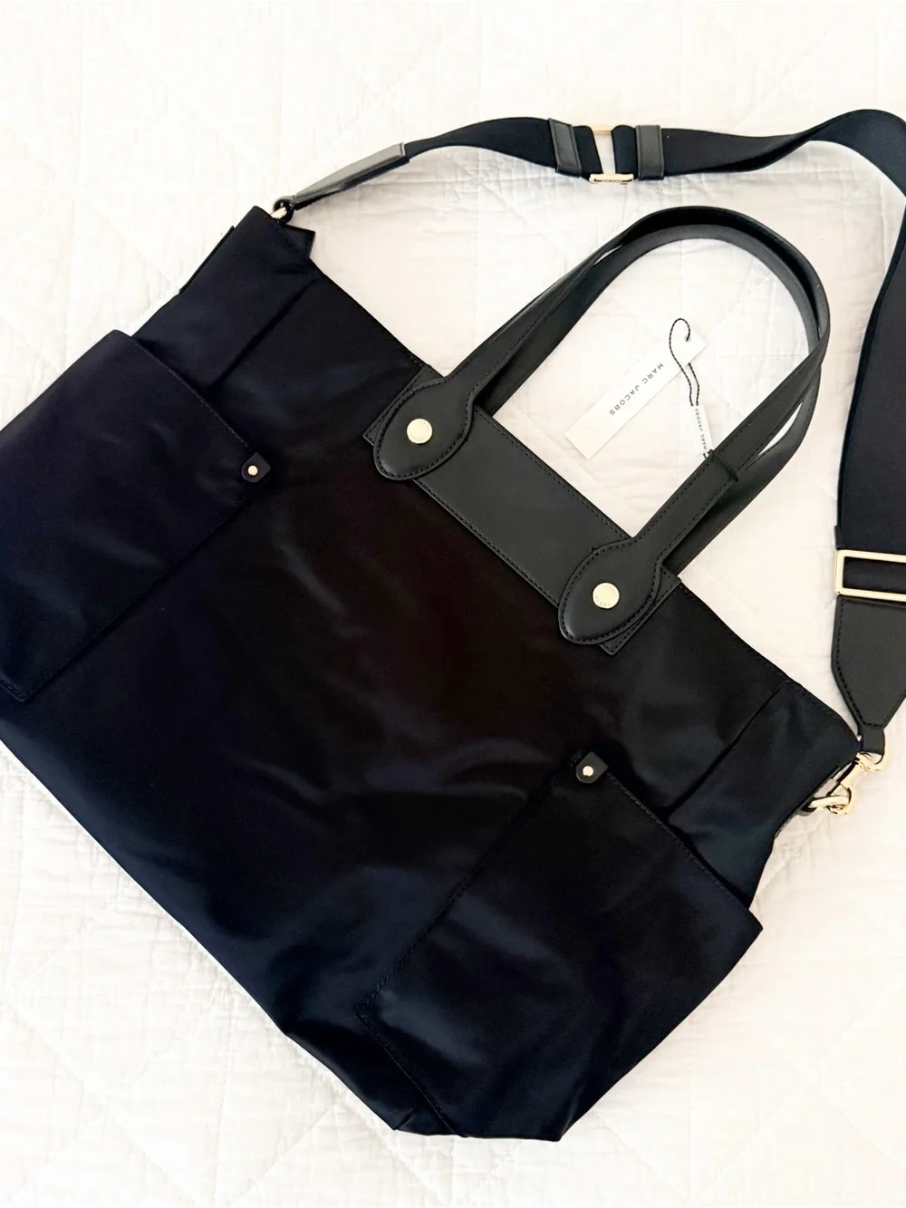 NEW Marc Jacobs Preppy Black Nylon Baby Bag NWT
